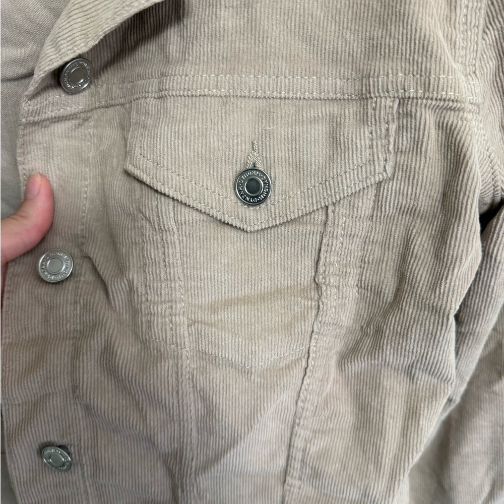 Dynamite Women's Corduroy Cropped Tan Jacket in size L - Picture 4 of 8
